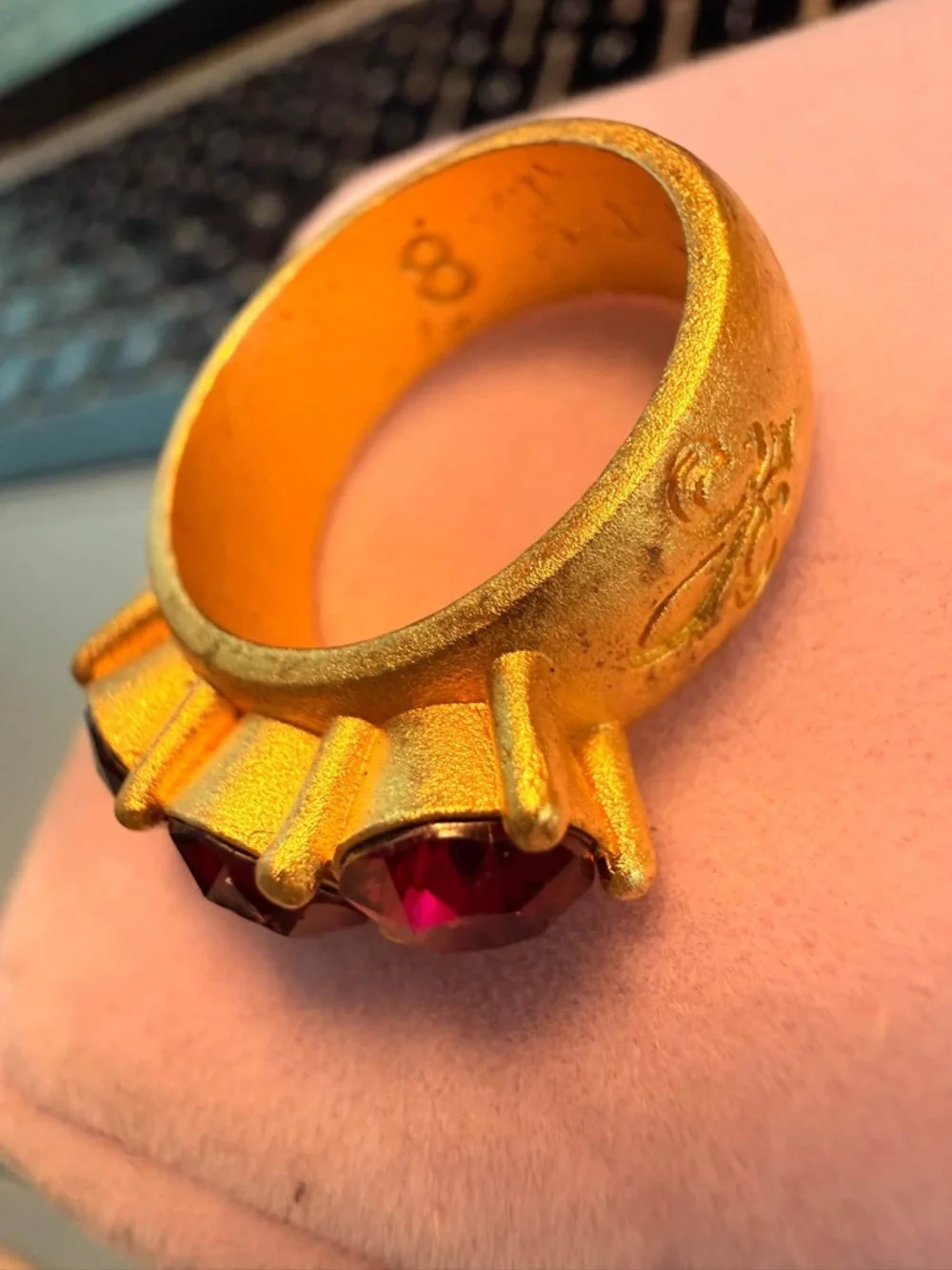 French Kande Triple Swarovski Crystal Ring